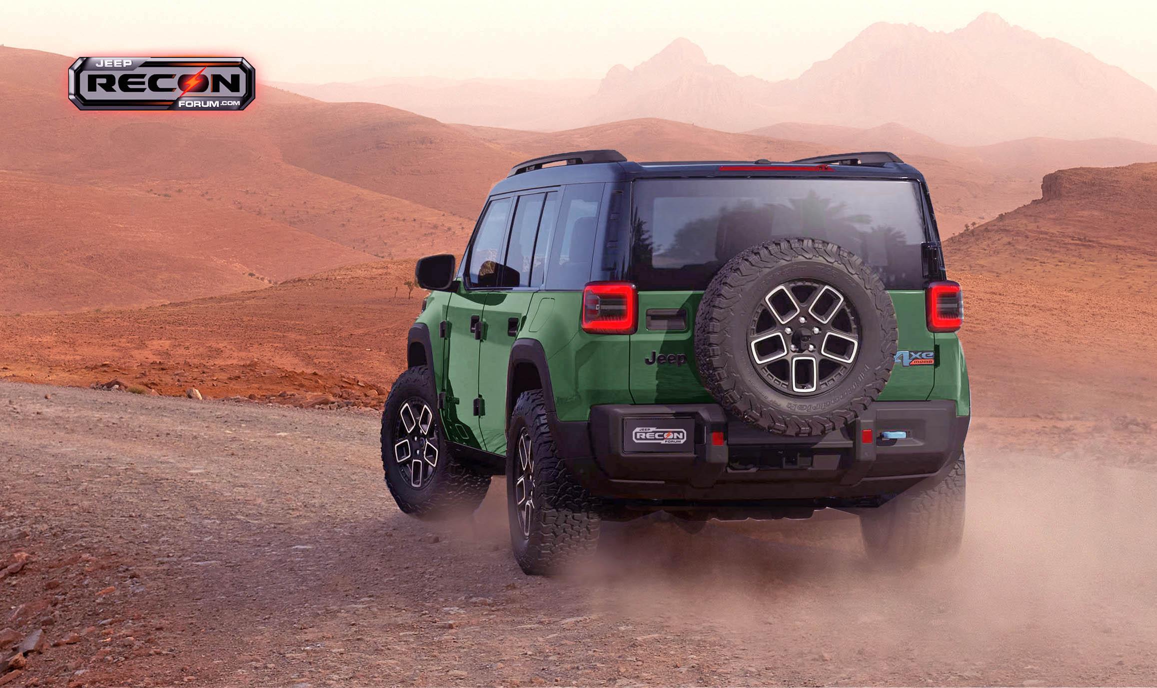 Toyota Compact Cruiser 2025 Jeep Recon EV Previews in More Colors Jeep-Recon-D-Green-Rear