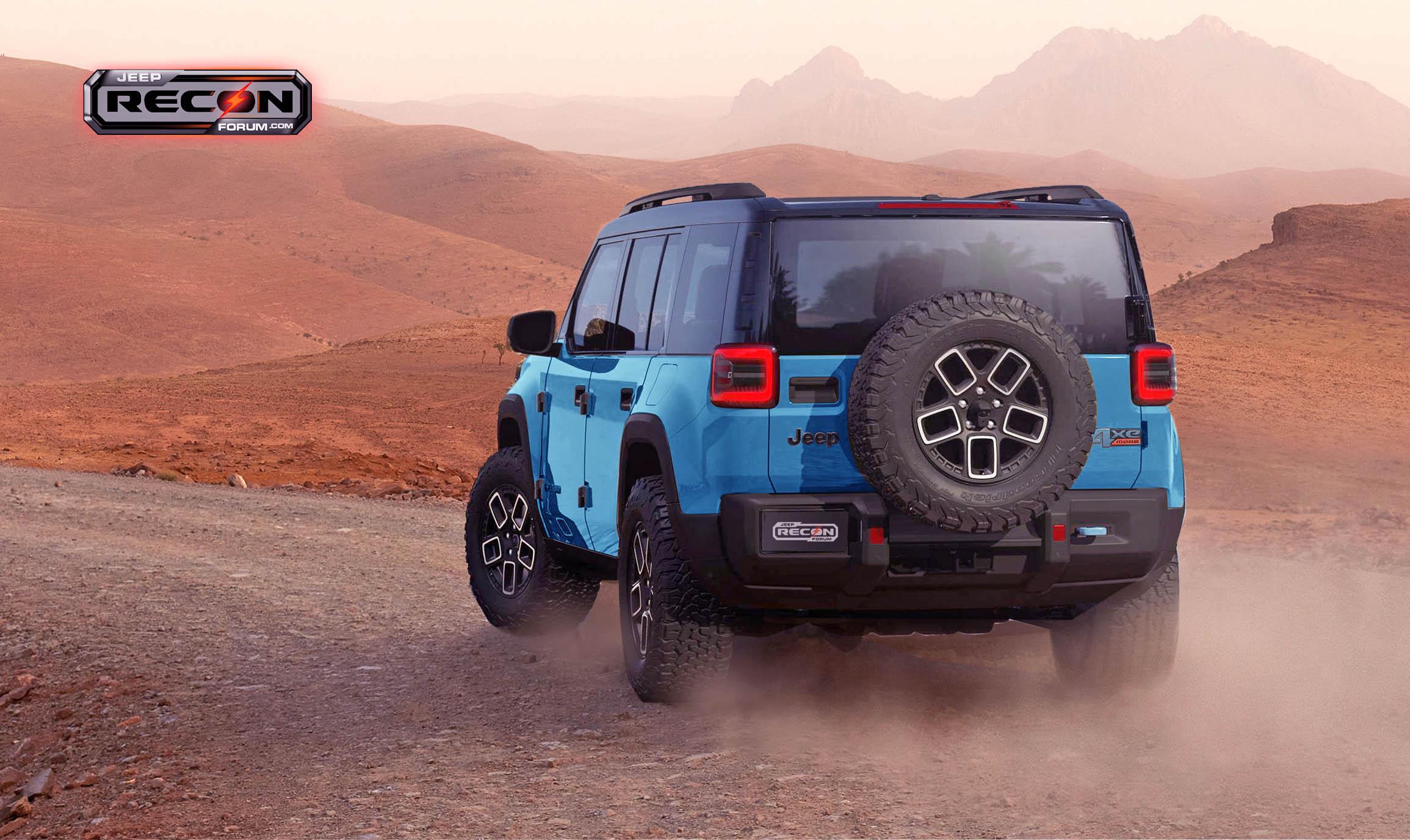 Toyota Compact Cruiser 2025 Jeep Recon EV Previews in More Colors Jeep-Recon-L-Blue-Rear